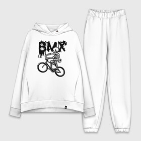 Женский костюм хлопок Oversize с принтом BMX ,  |  | bike | bmx | bones | extreme | skeleton | skull | sport | велосипед | скелет | спорт | череп | экстрим