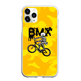 Чехол для iPhone 11 Pro матовый с принтом BMX , Силикон |  | bike | bmx | bones | extreme | skeleton | skull | sport | велосипед | скелет | спорт | череп | экстрим