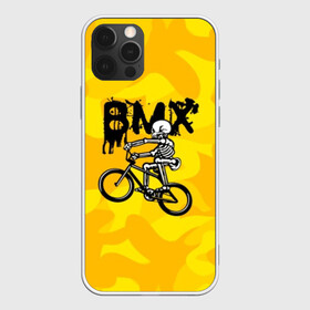 Чехол для iPhone 12 Pro с принтом BMX , силикон | область печати: задняя сторона чехла, без боковых панелей | Тематика изображения на принте: bike | bmx | bones | extreme | skeleton | skull | sport | велосипед | скелет | спорт | череп | экстрим