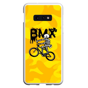 Чехол для Samsung S10E с принтом BMX , Силикон | Область печати: задняя сторона чехла, без боковых панелей | Тематика изображения на принте: bike | bmx | bones | extreme | skeleton | skull | sport | велосипед | скелет | спорт | череп | экстрим