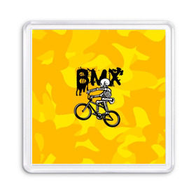 Магнит 55*55 с принтом BMX , Пластик | Размер: 65*65 мм; Размер печати: 55*55 мм | bike | bmx | bones | extreme | skeleton | skull | sport | велосипед | скелет | спорт | череп | экстрим