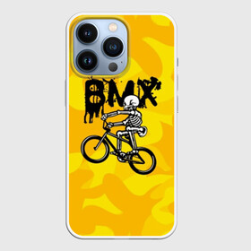 Чехол для iPhone 13 Pro с принтом BMX ,  |  | bike | bmx | bones | extreme | skeleton | skull | sport | велосипед | скелет | спорт | череп | экстрим