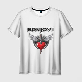 Мужская футболка 3D с принтом Bon Jovi , 100% полиэфир | прямой крой, круглый вырез горловины, длина до линии бедер | bon jovi | бон джови | музыка | музыкальная группа | песни | рок | рок группа | рокгруппа