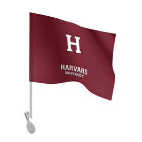 Флаг для автомобиля с принтом Harvard University_форма , 100% полиэстер | Размер: 30*21 см | Тематика изображения на принте: harvard university | гарвард | колледж | образование | студенты | сша | университет | школа