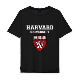 Мужская футболка хлопок Oversize с принтом Harvard University_форма , 100% хлопок | свободный крой, круглый ворот, “спинка” длиннее передней части | Тематика изображения на принте: harvard university | гарвард | колледж | образование | студенты | сша | университет | школа
