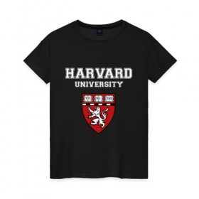 Женская футболка хлопок с принтом Harvard University_форма , 100% хлопок | прямой крой, круглый вырез горловины, длина до линии бедер, слегка спущенное плечо | harvard university | гарвард | колледж | образование | студенты | сша | университет | школа
