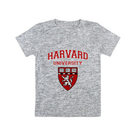 Детская футболка хлопок с принтом Harvard University_форма , 100% хлопок | круглый вырез горловины, полуприлегающий силуэт, длина до линии бедер | Тематика изображения на принте: harvard university | гарвард | колледж | образование | студенты | сша | университет | школа