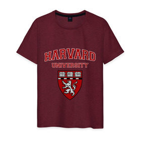 Мужская футболка хлопок с принтом Harvard University_форма , 100% хлопок | прямой крой, круглый вырез горловины, длина до линии бедер, слегка спущенное плечо. | harvard university | гарвард | колледж | образование | студенты | сша | университет | школа