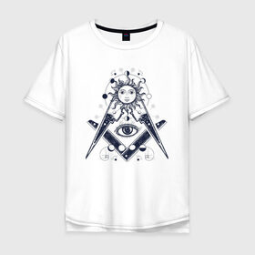 Мужская футболка хлопок Oversize с принтом Масонские символы , 100% хлопок | свободный крой, круглый ворот, “спинка” длиннее передней части | великая ложа россии | иллюминаты | масонские символы | масонство | масоны | тамплиеры | эзотерика