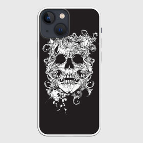 Чехол для iPhone 13 mini с принтом Череп ,  |  | paints | skeleton | skull | картинка | картинки | кости | краски | мода | скелет | тренд | тренды | череп