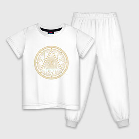 Детская пижама хлопок с принтом Масонские символы , 100% хлопок |  брюки и футболка прямого кроя, без карманов, на брюках мягкая резинка на поясе и по низу штанин
 | великая ложа россии | иллюминаты | масонские символы | масонство | масоны | тамплиеры | эзотерика