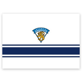 Поздравительная открытка с принтом Сборная Финляндии , 100% бумага | плотность бумаги 280 г/м2, матовая, на обратной стороне линовка и место для марки
 | finland | hockey | sport | suomi | герб | надписи | сборная финляндии | сборная хоккея | символика | спорт | спортсмен | финляндия | форма | хоккей | чемпионат | чемпионат 2019