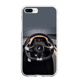 Чехол для iPhone 7Plus/8 Plus матовый с принтом BMW , Силикон | Область печати: задняя сторона чехла, без боковых панелей | Тематика изображения на принте: bmw | car | car interior | steering | windshield | автомобиль | бмв | лобовое стекло | руль | салон