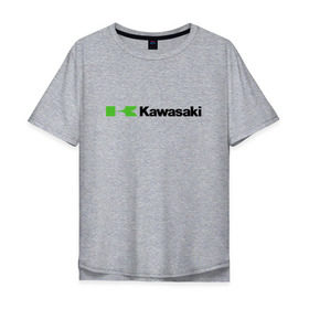 Мужская футболка хлопок Oversize с принтом Kawasaki , 100% хлопок | свободный крой, круглый ворот, “спинка” длиннее передней части | kawasaki | байк | байкер | кавасаки | мото | мотоцикл | скутер