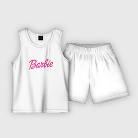 Детская пижама с шортами хлопок с принтом Barbie ,  |  | Тематика изображения на принте: bad | barbie | bratz | girl | princess | team | барби | братц | девочка | дочка | дочь | кукла | куколка | лого | логотип | любимая | невеста | подружка | прекрасная