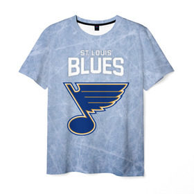 Мужская футболка 3D с принтом St. Louis Blues , 100% полиэфир | прямой крой, круглый вырез горловины, длина до линии бедер | Тематика изображения на принте: 