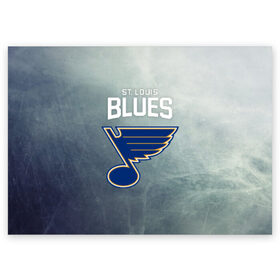 Поздравительная открытка с принтом St. Louis Blues , 100% бумага | плотность бумаги 280 г/м2, матовая, на обратной стороне линовка и место для марки
 | nhl | st. louis blues | блюз | нхл | сент луиз | сент луис | сент луис блюз | тарасенко | хоккей | шайба
