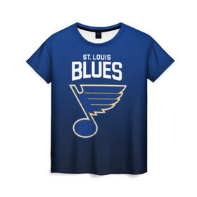 Женская футболка 3D с принтом St. Louis Blues , 100% полиэфир ( синтетическое хлопкоподобное полотно) | прямой крой, круглый вырез горловины, длина до линии бедер | nhl | st. louis blues | блюз | нхл | сент луиз | сент луис | сент луис блюз | тарасенко | хоккей | шайба