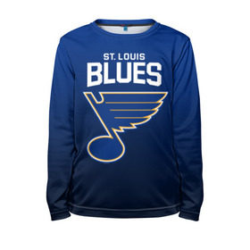 Детский лонгслив 3D с принтом St. Louis Blues , 100% полиэстер | длинные рукава, круглый вырез горловины, полуприлегающий силуэт
 | Тематика изображения на принте: nhl | st. louis blues | блюз | нхл | сент луиз | сент луис | сент луис блюз | тарасенко | хоккей | шайба