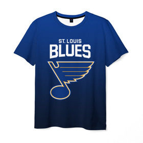 Мужская футболка 3D с принтом St. Louis Blues , 100% полиэфир | прямой крой, круглый вырез горловины, длина до линии бедер | Тематика изображения на принте: nhl | st. louis blues | блюз | нхл | сент луиз | сент луис | сент луис блюз | тарасенко | хоккей | шайба