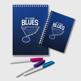 Блокнот с принтом St Louis Blues , 100% бумага | 48 листов, плотность листов — 60 г/м2, плотность картонной обложки — 250 г/м2. Листы скреплены удобной пружинной спиралью. Цвет линий — светло-серый
 | Тематика изображения на принте: nhl | st. louis blues | блюз | нхл | сент луиз | сент луис | сент луис блюз | тарасенко | хоккей | шайба