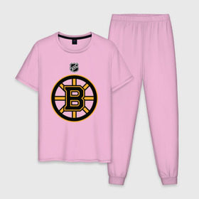 Мужская пижама хлопок с принтом Boston Bruins NHL , 100% хлопок | брюки и футболка прямого кроя, без карманов, на брюках мягкая резинка на поясе и по низу штанин
 | boston | boston bruins | hockey | nhl | бостон | бостон брюинз | кубок стенли | нхл | спорт | хоккей | шайба