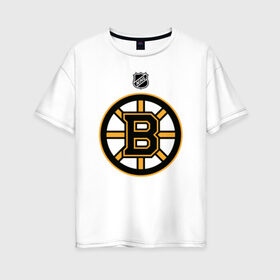Женская футболка хлопок Oversize с принтом Boston Bruins NHL , 100% хлопок | свободный крой, круглый ворот, спущенный рукав, длина до линии бедер
 | boston | boston bruins | hockey | nhl | бостон | бостон брюинз | кубок стенли | нхл | спорт | хоккей | шайба