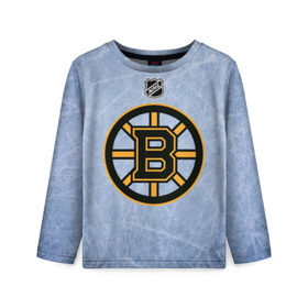 Детский лонгслив 3D с принтом Boston Bruins , 100% полиэстер | длинные рукава, круглый вырез горловины, полуприлегающий силуэт
 | Тематика изображения на принте: boston | boston bruins | hockey | nhl | бостон | бостон брюинз | кубок стенли | нхл | спорт | хоккей | шайба