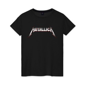 Женская футболка хлопок с принтом METALLICA METAL LOGO , 100% хлопок | прямой крой, круглый вырез горловины, длина до линии бедер, слегка спущенное плечо | matters metallica | music | nothing else | rock | trash metal | группа | музыка | музыканты | рок | трэш металл