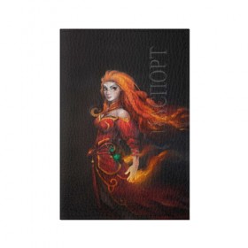 Обложка для паспорта матовая кожа с принтом Lina (Dota2) , натуральная матовая кожа | размер 19,3 х 13,7 см; прозрачные пластиковые крепления | Тематика изображения на принте: dota | dota 2 | dota2 | game | games | lina | lina dota 2 | дота | дота 2 | игра | игры | лина