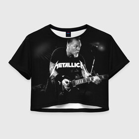 Женская футболка Cropp-top с принтом METALLICA , 100% полиэстер | круглая горловина, длина футболки до линии талии, рукава с отворотами | Тематика изображения на принте: matters metallica | music | nothing else | rock | trash metal | группа | музыка | музыканты | рок | трэш металл