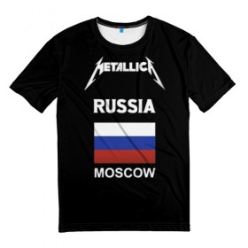 Мужская футболка 3D с принтом Metallica , 100% полиэфир | прямой крой, круглый вырез горловины, длина до линии бедер | metallica | moscow | russia | андеграунд | легенда рока | метал | металлика | москва | музыка | рок | россия | хард рок | хеви метал