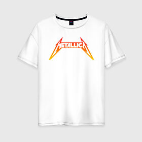 Женская футболка хлопок Oversize с принтом METALLICA , 100% хлопок | свободный крой, круглый ворот, спущенный рукав, длина до линии бедер
 | matters metallica | music | nothing else | rock | trash metal | группа | музыка | музыканты | рок | трэш металл