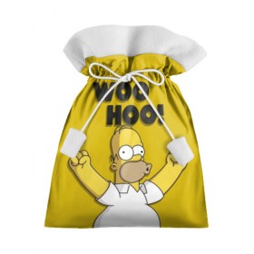 Подарочный 3D мешок с принтом HOMER - WOO HOO! , 100% полиэстер | Размер: 29*39 см | bart | homer | lisa | the simpsons | барт | гомер | лиза | мэгги | симпсоны