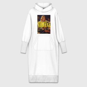 Платье удлиненное хлопок с принтом Kurt Cobain In Bloom ,  |  | kurt cobain | music | nirvana | rock | кобейн | курт | курт кобейн | музыка | нирвана | рок