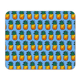Коврик для мышки прямоугольный с принтом Ананасы (Лето) , натуральный каучук | размер 230 х 185 мм; запечатка лицевой стороны | Тематика изображения на принте: ананас | лето | море | пальмы
