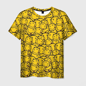 Мужская футболка 3D с принтом NIRVANA , 100% полиэфир | прямой крой, круглый вырез горловины, длина до линии бедер | music | nirvana | rip smile | rock | smile | группа | курт кобейн | музыка | нирвана | рок | смайл