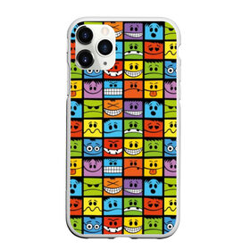 Чехол для iPhone 11 Pro Max матовый с принтом Эмодзи , Силикон |  | blue | bright | emoji | emotion | funny | green | orange | purple | red | smiley face | yellow | желтый | забавный | зеленый | красный | лицо | оранжевый | смайлик | смешной | фиолетовый | эмодзи | эмоция | яркий