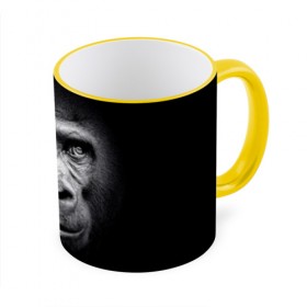 Кружка с принтом Горилла , керамика | ёмкость 330 мл | Тематика изображения на принте: animal | black | eyes | fauna | gorilla | gray | look | monkey | muzzle | primate | взгляд | глаза | горилла | животное | обезьяна | примат | серый | фауна | черный