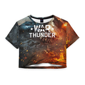 Женская футболка Cropp-top с принтом war thunder (ник на спине) , 100% полиэстер | круглая горловина, длина футболки до линии талии, рукава с отворотами | war thunder | war thunder 2019 | war thunder лучшие | war thunder самолеты | war thunder танки | вар тандер | игра war thunder | купить футболку war thunder | футболки war thunder