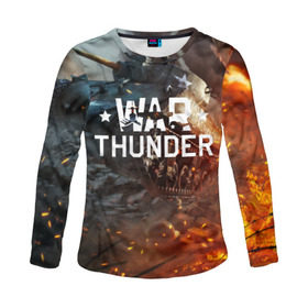 Женский лонгслив 3D с принтом war thunder (ник на спине) , 100% полиэстер | длинные рукава, круглый вырез горловины, полуприлегающий силуэт | war thunder | war thunder 2019 | war thunder лучшие | war thunder самолеты | war thunder танки | вар тандер | игра war thunder | купить футболку war thunder | футболки war thunder