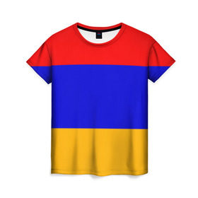 Женская футболка 3D с принтом Армения. Флаг. , 100% полиэфир ( синтетическое хлопкоподобное полотно) | прямой крой, круглый вырез горловины, длина до линии бедер | армения | армянский | государство | знамя | кавказ | республика | символ | снг | ссср | страна | флаг
