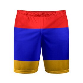 Мужские шорты спортивные с принтом Армения. Флаг. ,  |  | армения | армянский | государство | знамя | кавказ | республика | символ | снг | ссср | страна | флаг