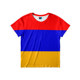Детская футболка 3D с принтом Армения. Флаг. , 100% гипоаллергенный полиэфир | прямой крой, круглый вырез горловины, длина до линии бедер, чуть спущенное плечо, ткань немного тянется | армения | армянский | государство | знамя | кавказ | республика | символ | снг | ссср | страна | флаг