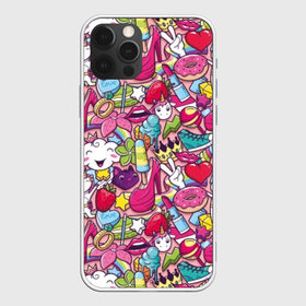 Чехол для iPhone 12 Pro Max с принтом Девчачьи радости , Силикон |  | cat | clou | crown | flower | funny | graffiti | heart | kitten | lips | lollipop | shoes | sneakers | strawberry | unicorn | граффити | губы | единорог | звезда | кеды | клубника | корона | кот | котёнок | леденец | мороженое | облако | обувь | помада | 