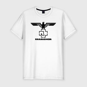 Мужская футболка премиум с принтом RAMMSTEIN , 92% хлопок, 8% лайкра | приталенный силуэт, круглый вырез ворота, длина до линии бедра, короткий рукав | metallica | music | rammstein | rock | металл | металлика | музыка | раммштайн | рок | рок группа