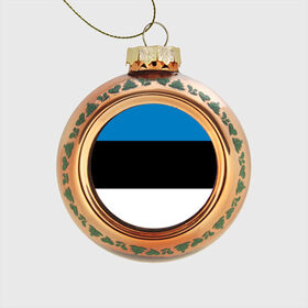Стеклянный ёлочный шар с принтом Эстония. Флаг. , Стекло | Диаметр: 80 мм | балтии | государство | прибалтика | республика | снг | ссср | страна | страны | эстония