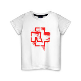 Детская футболка хлопок с принтом RAMMSTEIN , 100% хлопок | круглый вырез горловины, полуприлегающий силуэт, длина до линии бедер | metallica | music | rammstein | rock | металл | металлика | музыка | раммштайн | рок | рок группа