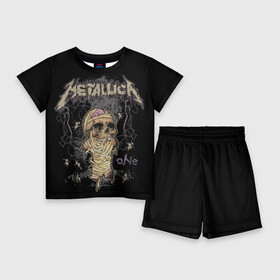Детский костюм с шортами 3D с принтом Metallica ,  |  | album | black | concert | heavy | kirk | metal | metallica | music | rock | tolls | джеймс хэтфилд | кирк хэмметт | клифф бёртон | ларс ульрих | метал | металлика | трэш