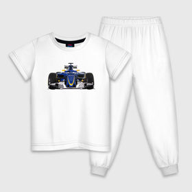 Детская пижама хлопок с принтом Sauber F1 Team , 100% хлопок |  брюки и футболка прямого кроя, без карманов, на брюках мягкая резинка на поясе и по низу штанин
 | f1. болид | авто | гонки | формула 1